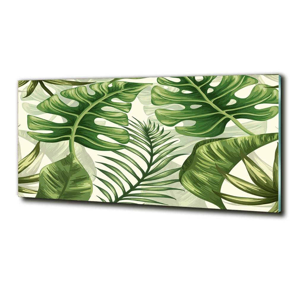 Tableau imprimé sur verre Feuilles tropicales