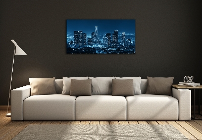 Tableau imprimé sur verre Los Angeles la nuit