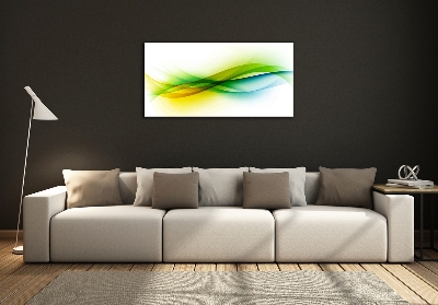 Tableau photo sur verre Abstraction vagues colorées