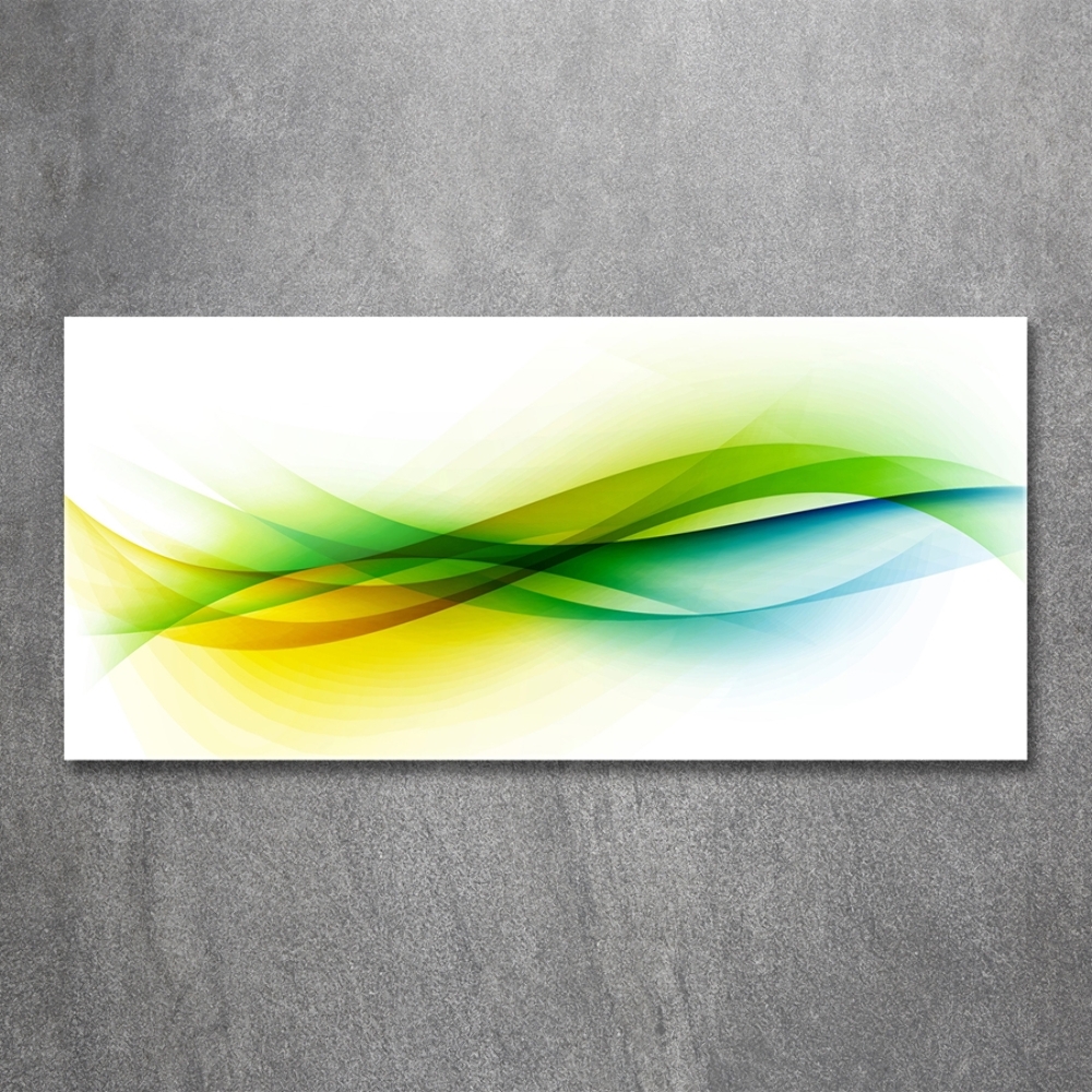 Tableau photo sur verre Abstraction vagues colorées