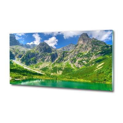 Tableau photo sur verre Lac de montagne