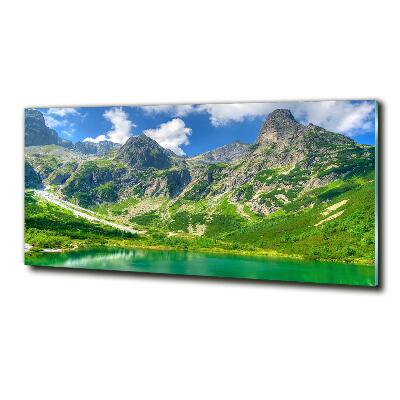 Tableau photo sur verre Lac de montagne