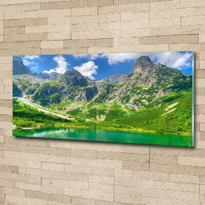 Tableau photo sur verre Lac de montagne