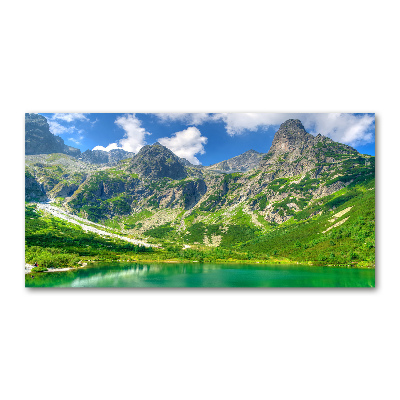 Tableau photo sur verre Lac de montagne