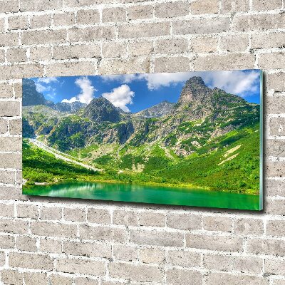 Tableau photo sur verre Lac de montagne