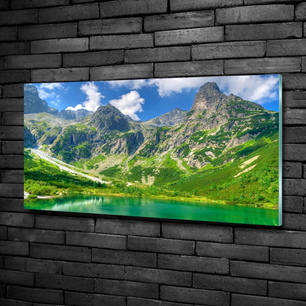 Tableau photo sur verre Lac de montagne