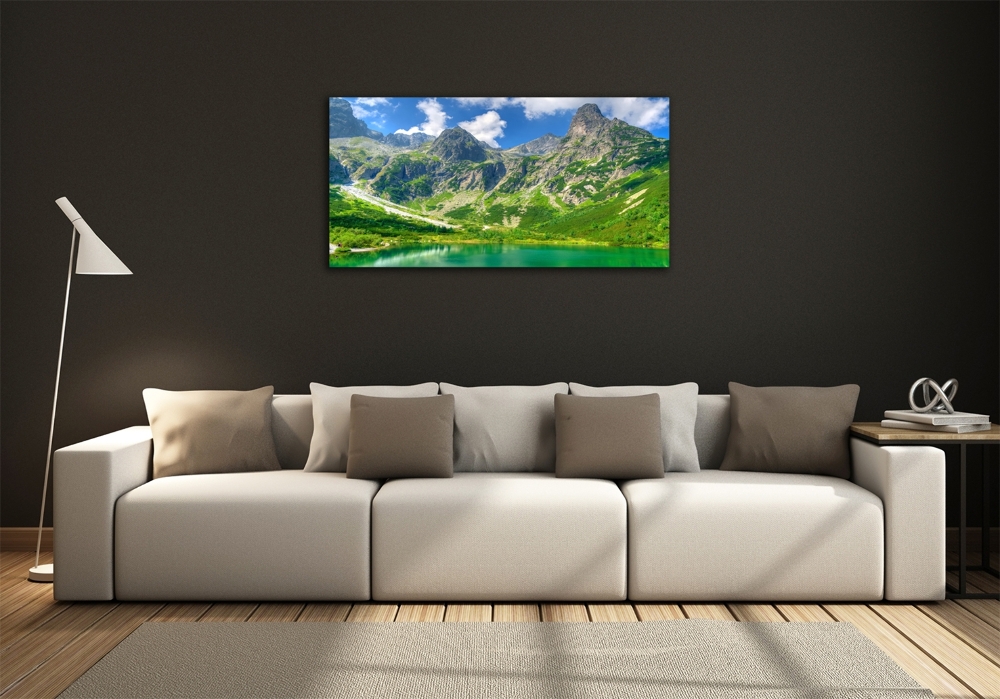 Tableau photo sur verre Lac de montagne