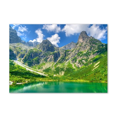 Tableau photo sur verre Lac de montagne