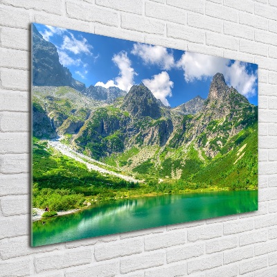 Tableau photo sur verre Lac de montagne