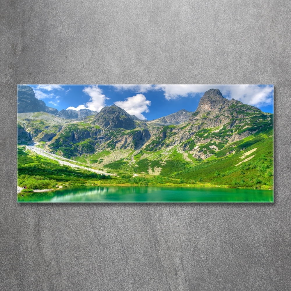 Tableau photo sur verre Lac de montagne