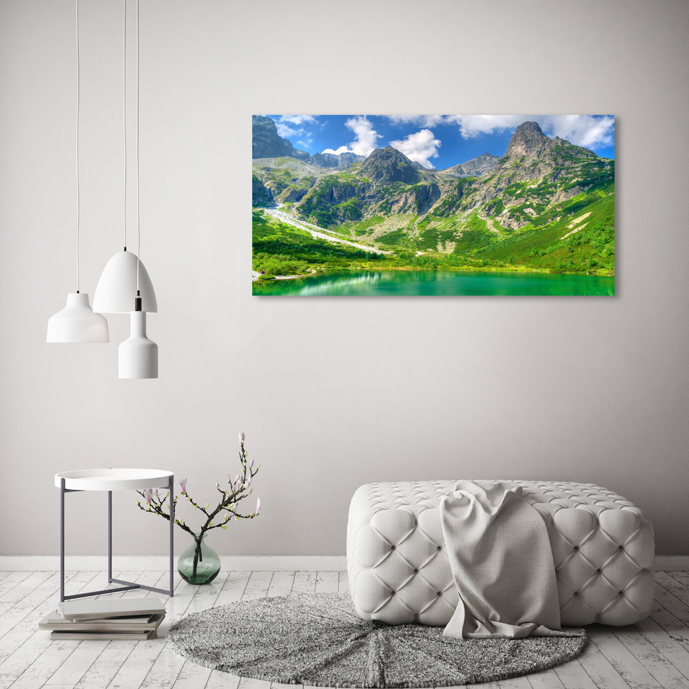 Tableau photo sur verre Lac de montagne