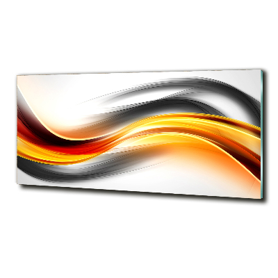 Tableau en verre Abstraction vagues orange