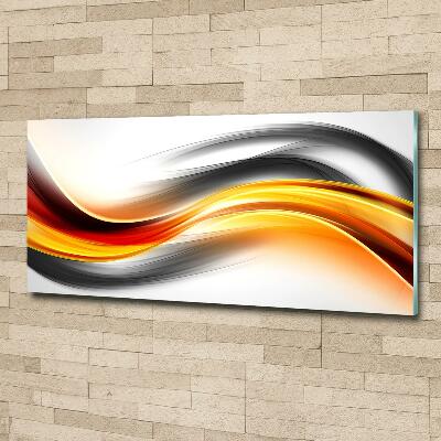 Tableau en verre Abstraction vagues orange