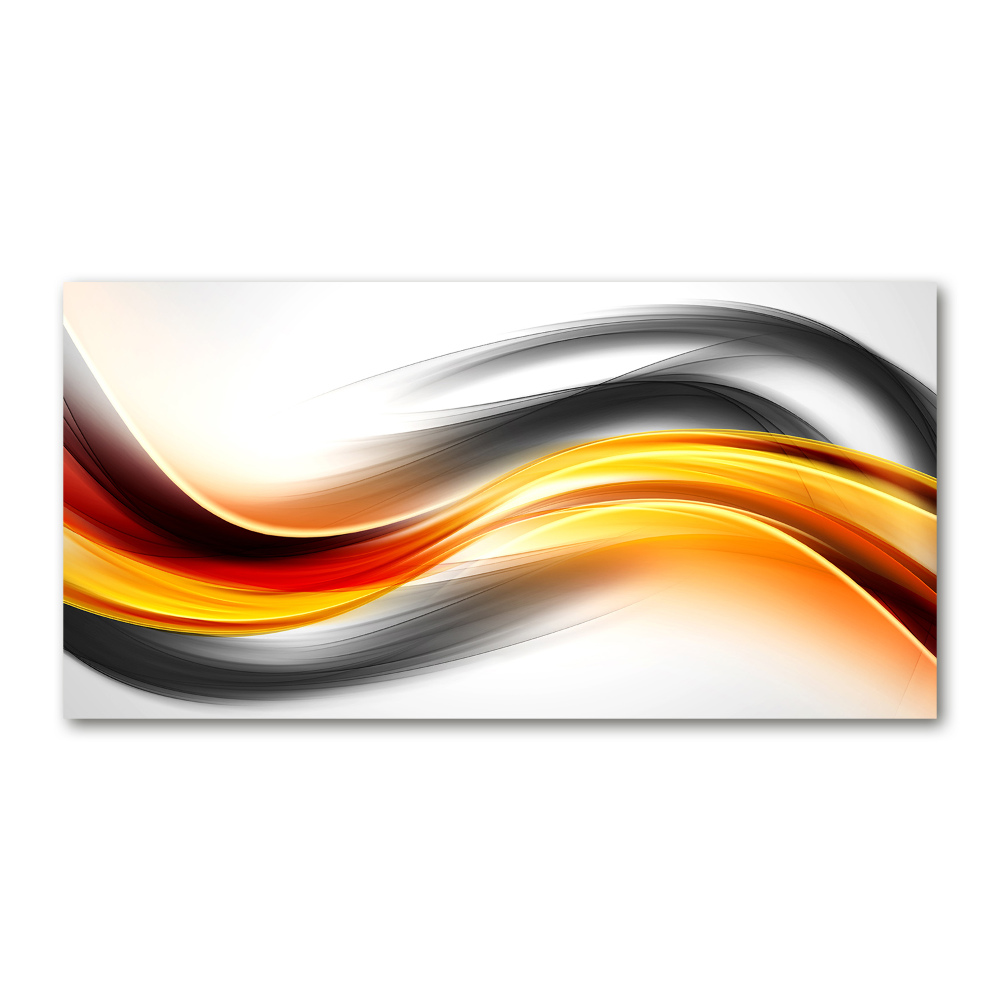 Tableau en verre Abstraction vagues orange