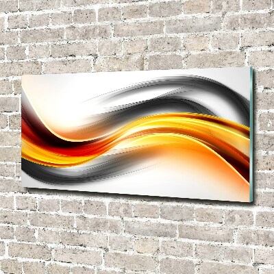 Tableau en verre Abstraction vagues orange