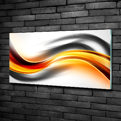 Tableau en verre Abstraction vagues orange