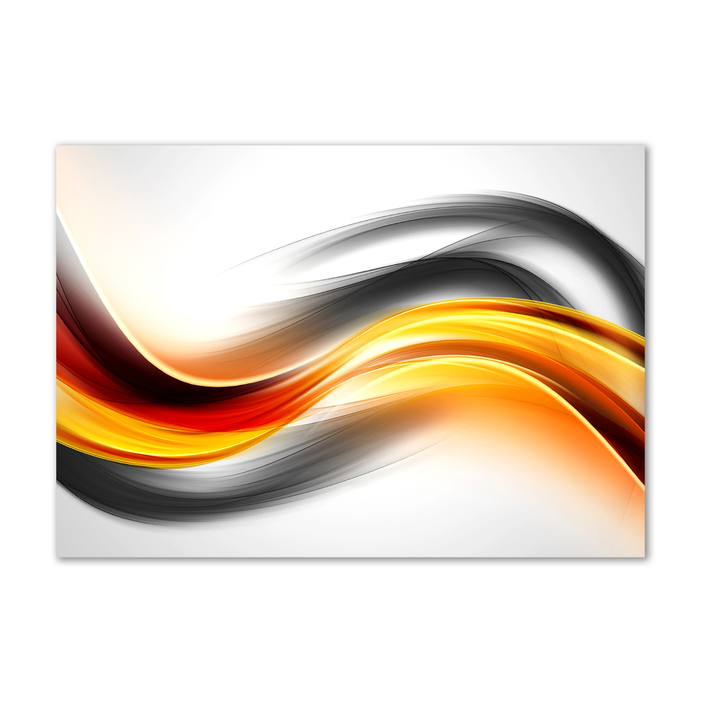 Tableau en verre Abstraction vagues orange