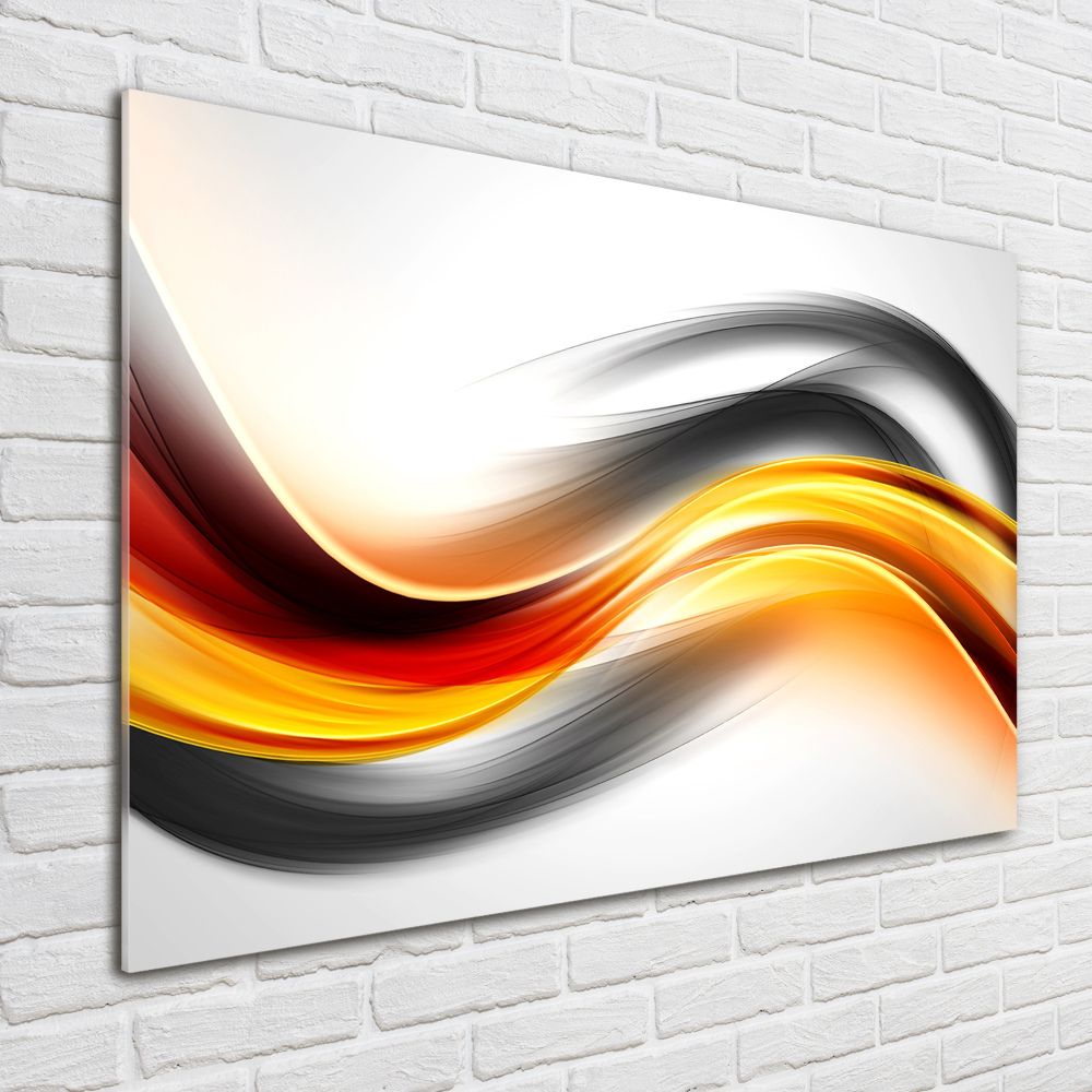 Tableau en verre Abstraction vagues orange