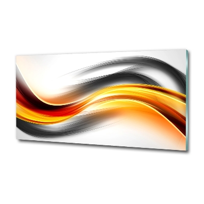 Tableau en verre Abstraction vagues orange