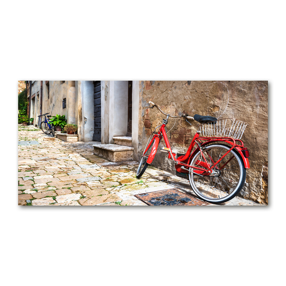 Tableau photo sur verre Vélo rouge