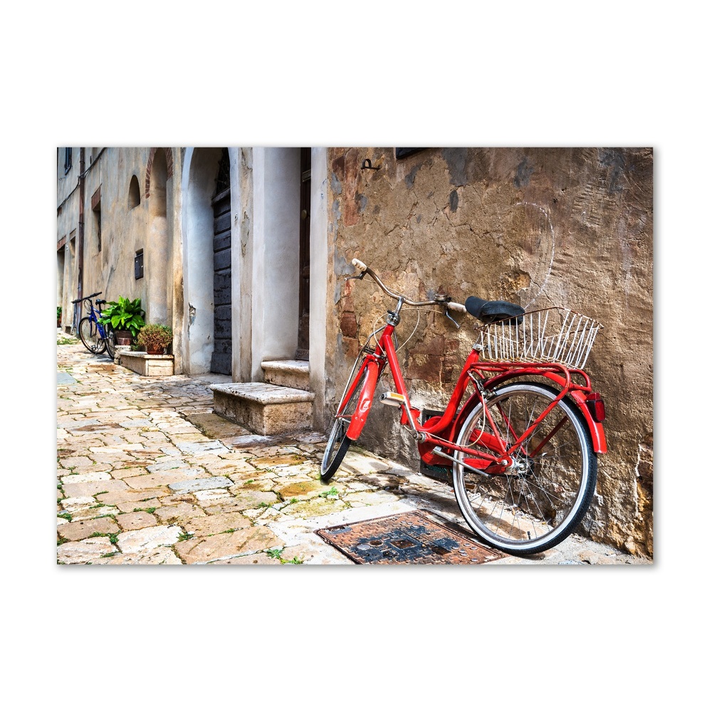 Tableau photo sur verre Vélo rouge