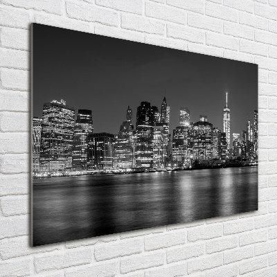 Tableau en verre Manhattan la nuit