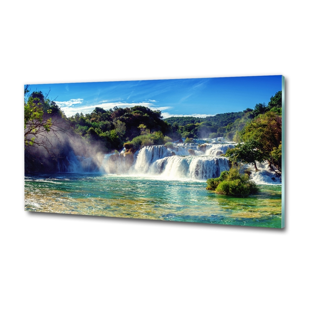 Tableau imprimé sur verre Chutes d'eau de Krka