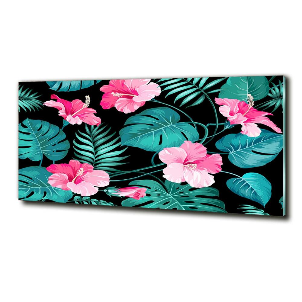 Tableau en verre Fleurs exotiques