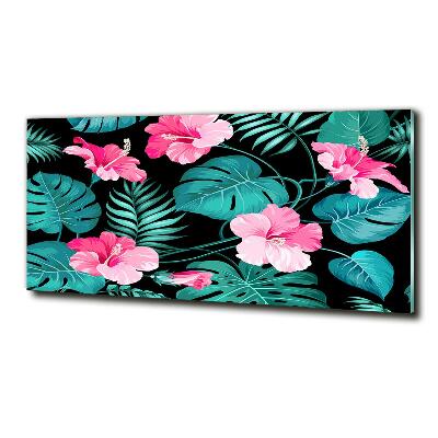 Tableau en verre Fleurs exotiques