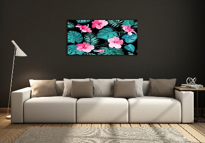 Tableau en verre Fleurs exotiques