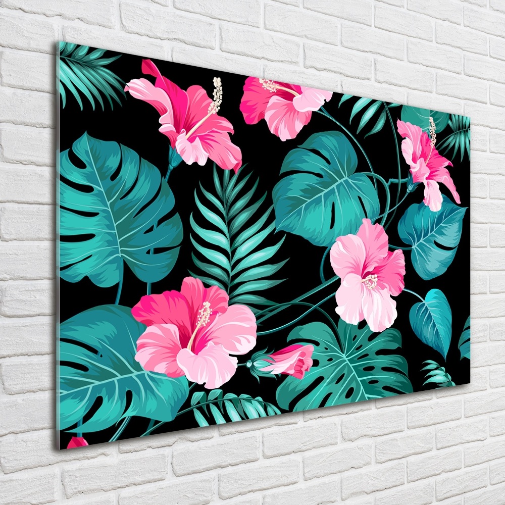 Tableau en verre Fleurs exotiques