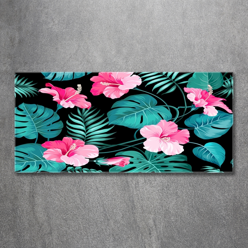 Tableau en verre Fleurs exotiques