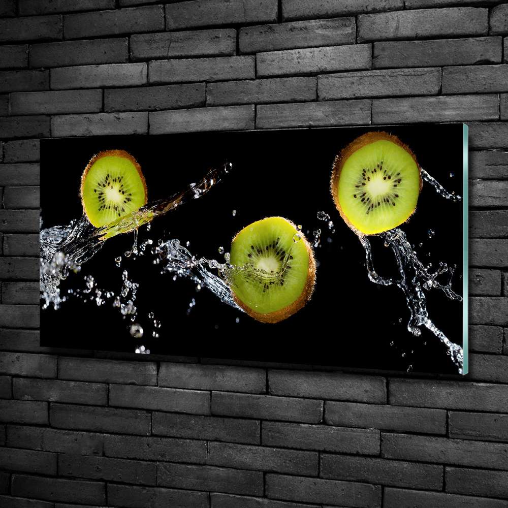 Tableau en verre Kiwi et eau