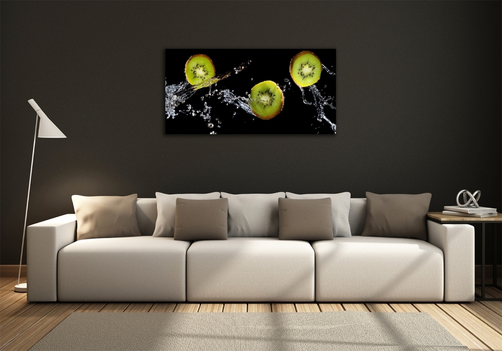 Tableau en verre Kiwi et eau