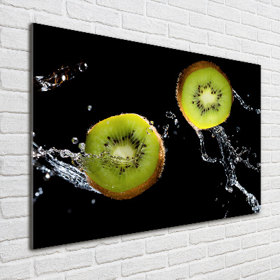 Tableau en verre Kiwi et eau