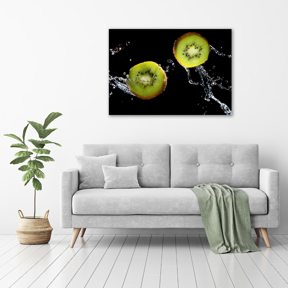 Tableau en verre Kiwi et eau