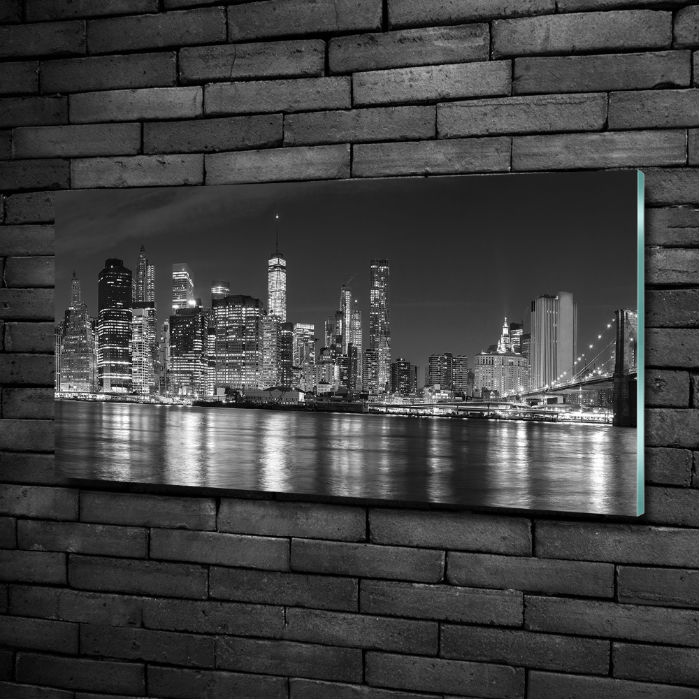 Tableau verre imprimé Manhattan de nuit