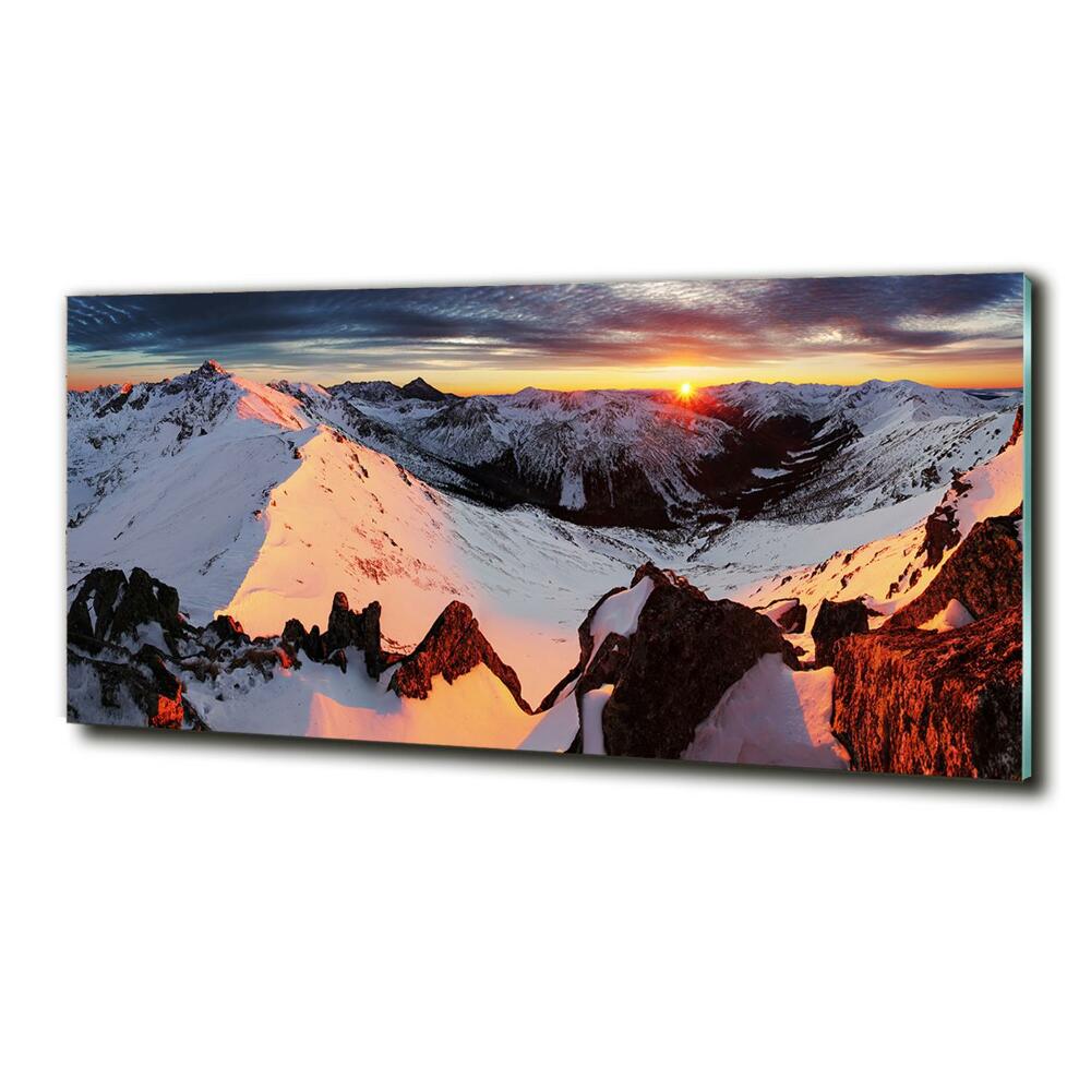 Tableau en verre Montagnes en hiver