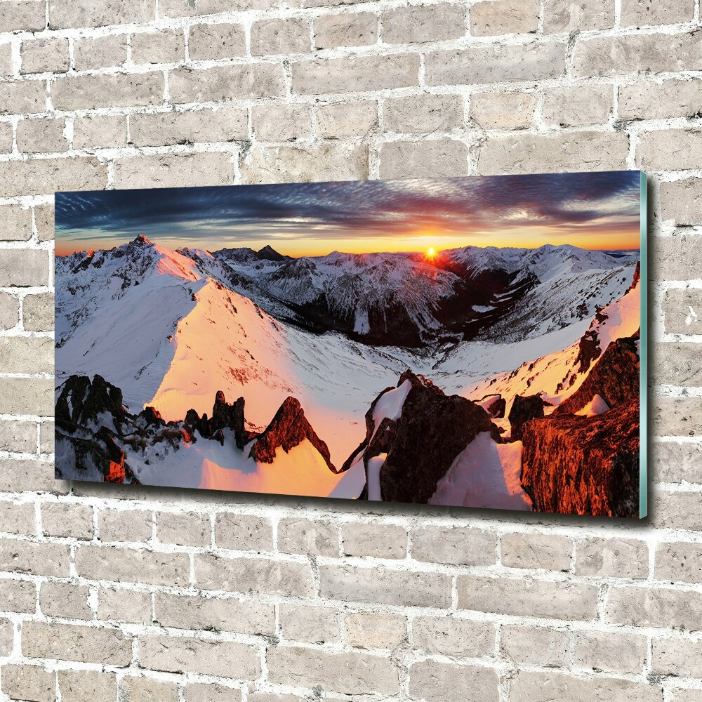 Tableau en verre Montagnes en hiver