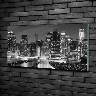 Tableau photo sur verre Manhattan de nuit