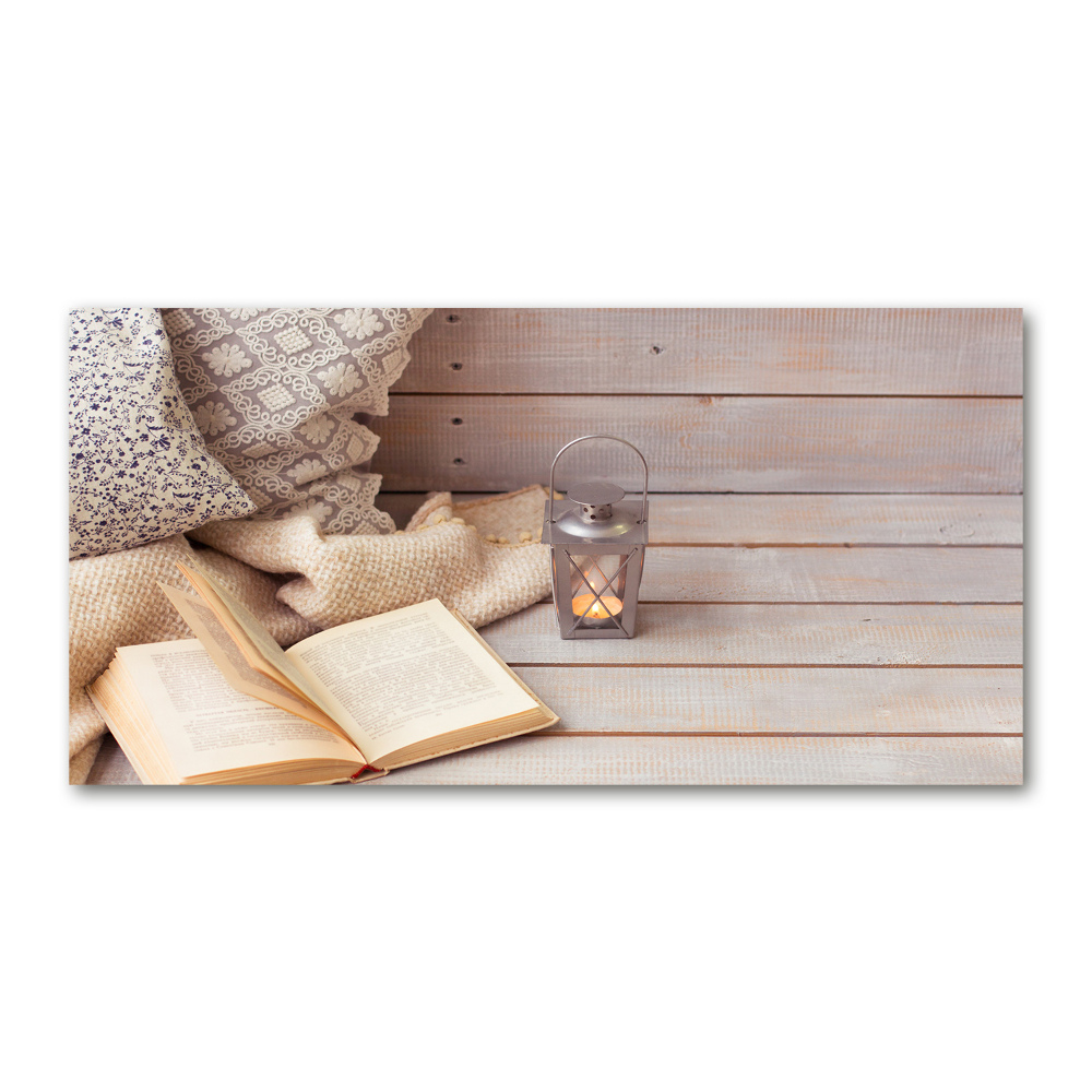 Tableau photo sur verre Détente avec un livre