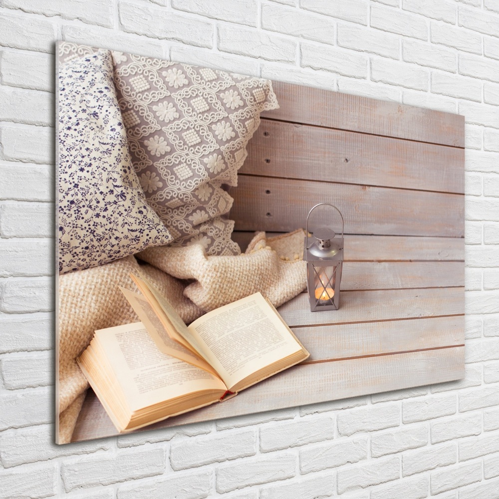 Tableau photo sur verre Détente avec un livre