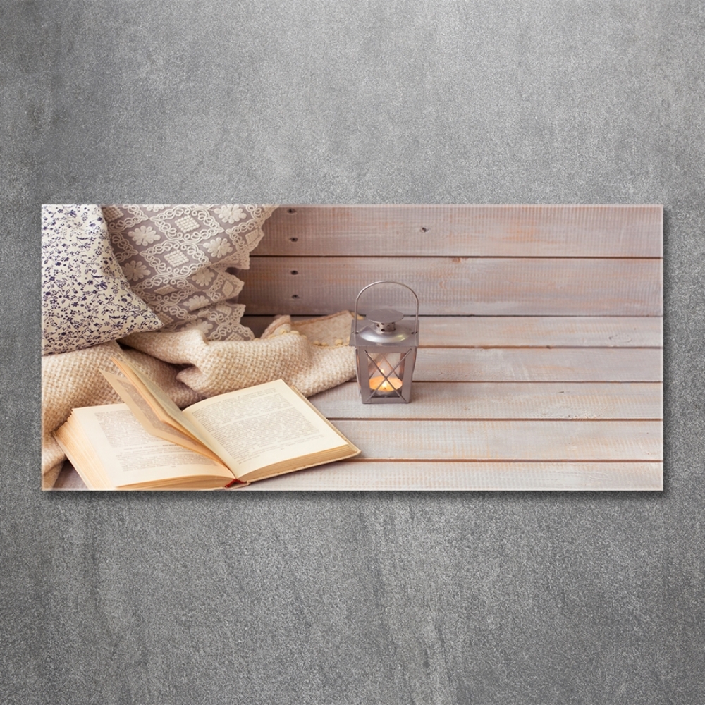 Tableau photo sur verre Détente avec un livre