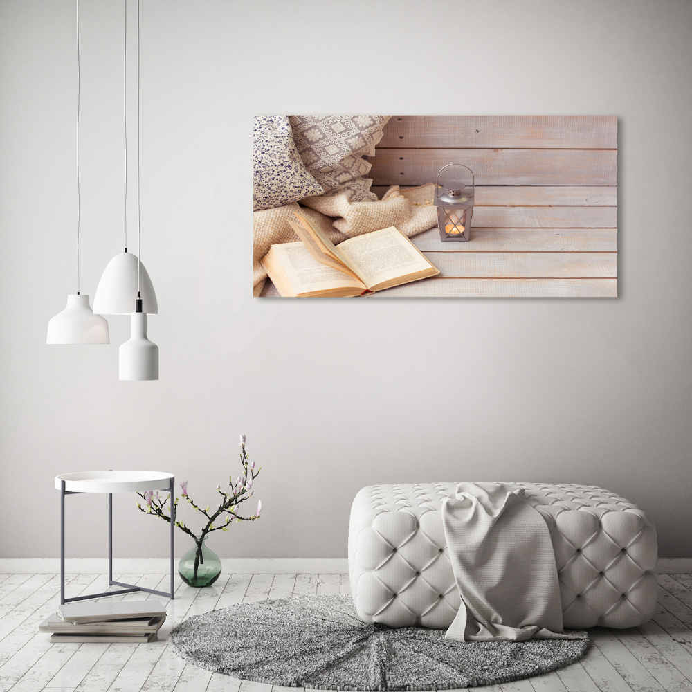 Tableau photo sur verre Détente avec un livre