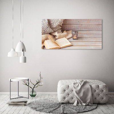 Tableau photo sur verre Détente avec un livre