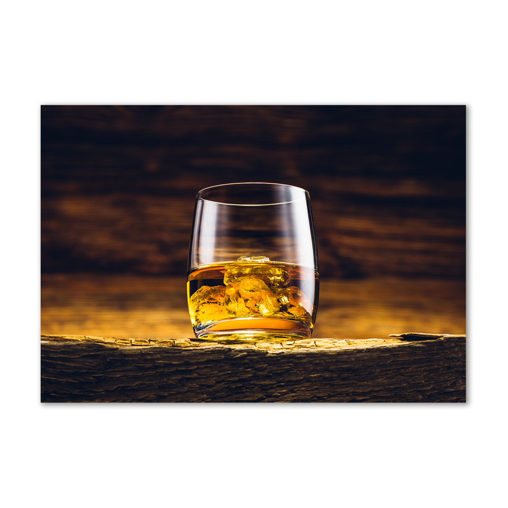 Tableau photo sur verre Bourbon dans un verre