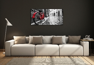 Tableau en verre Vélo rouge