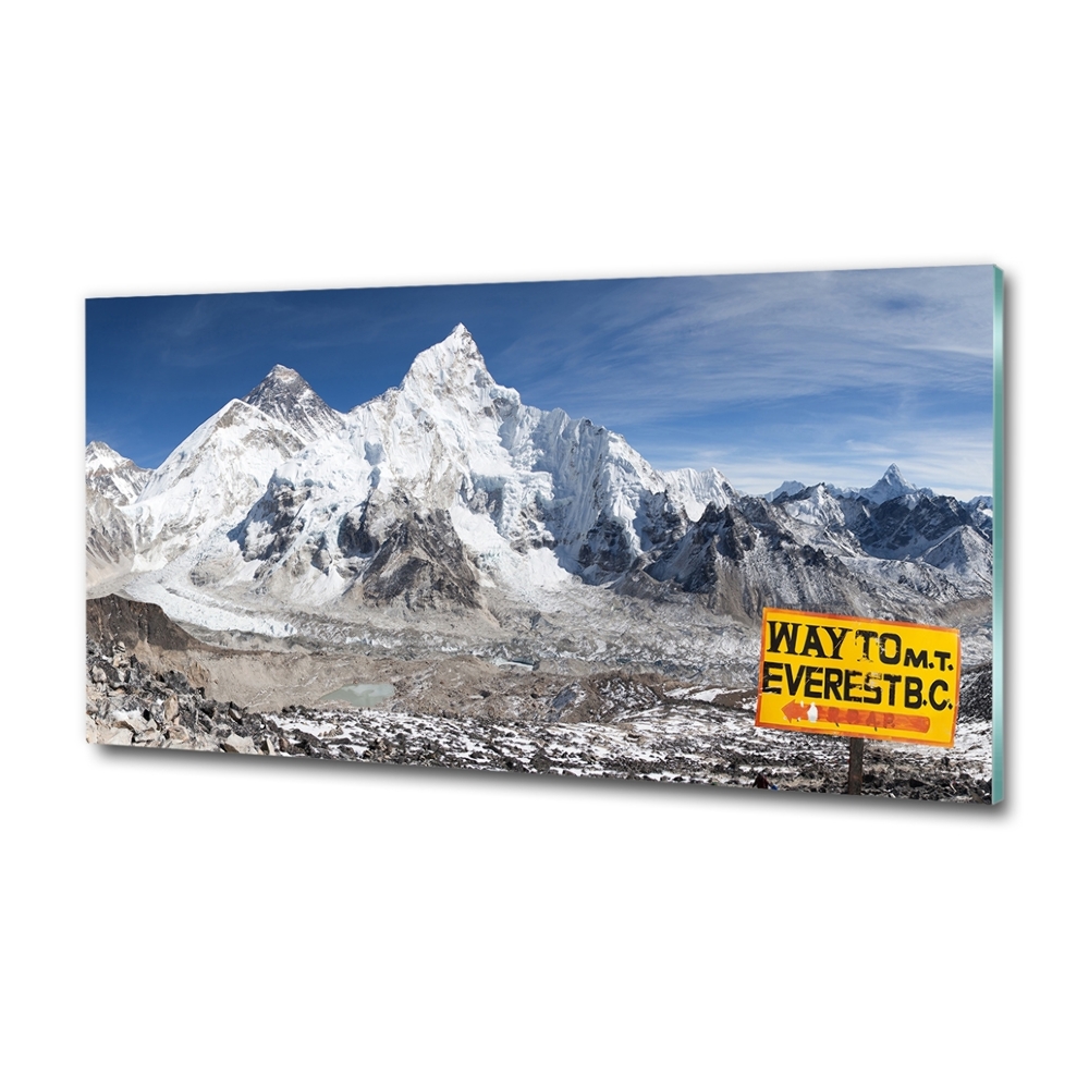 Tableau photo sur verre Mont Everest