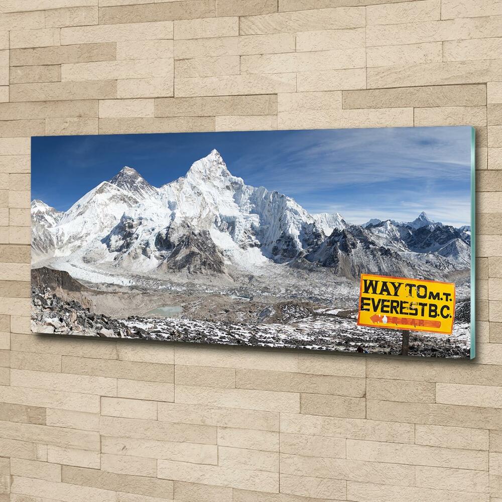 Tableau photo sur verre Mont Everest