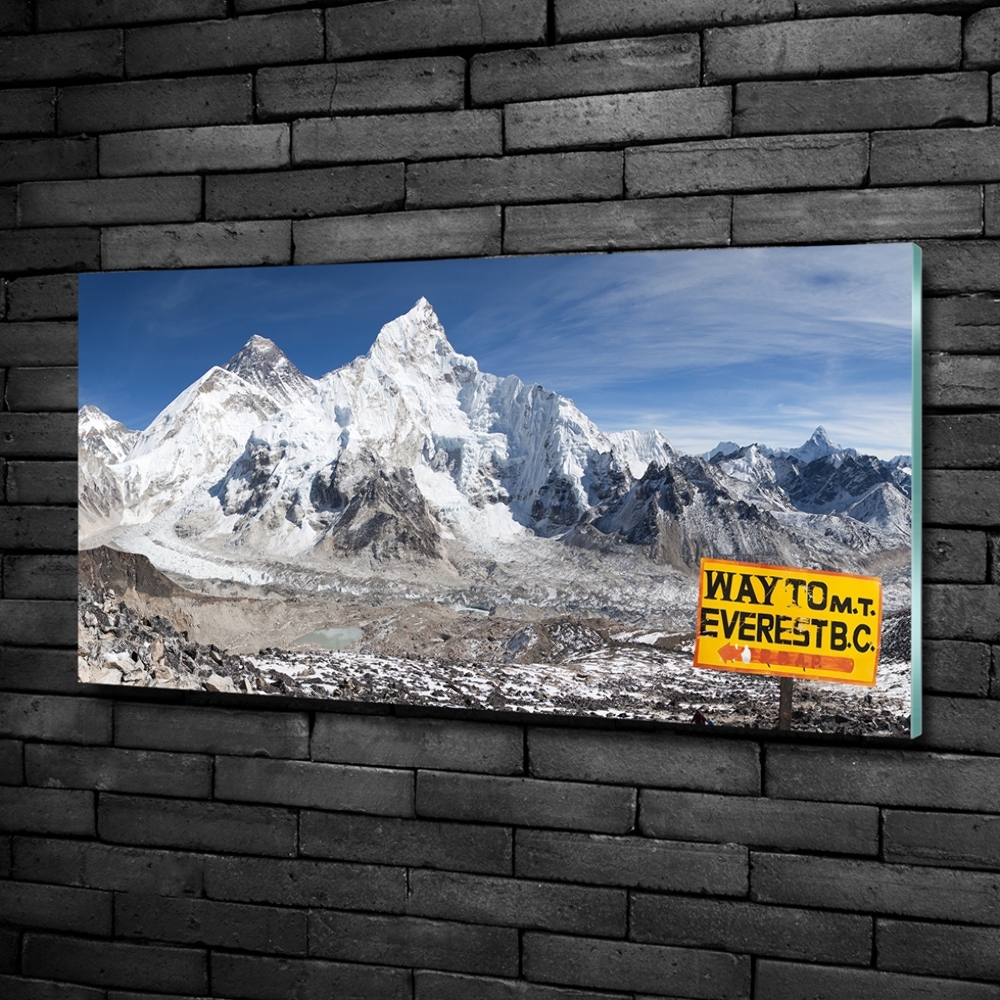 Tableau photo sur verre Mont Everest